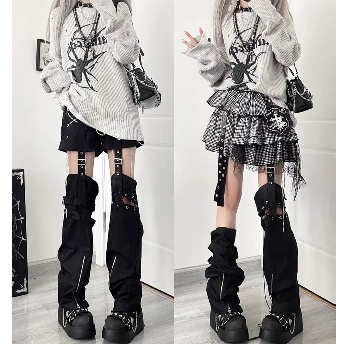 Y2K Grunge Kawaii Punk A-line Skirt - Retro 90s Fashion, Summer Y2K Outfits