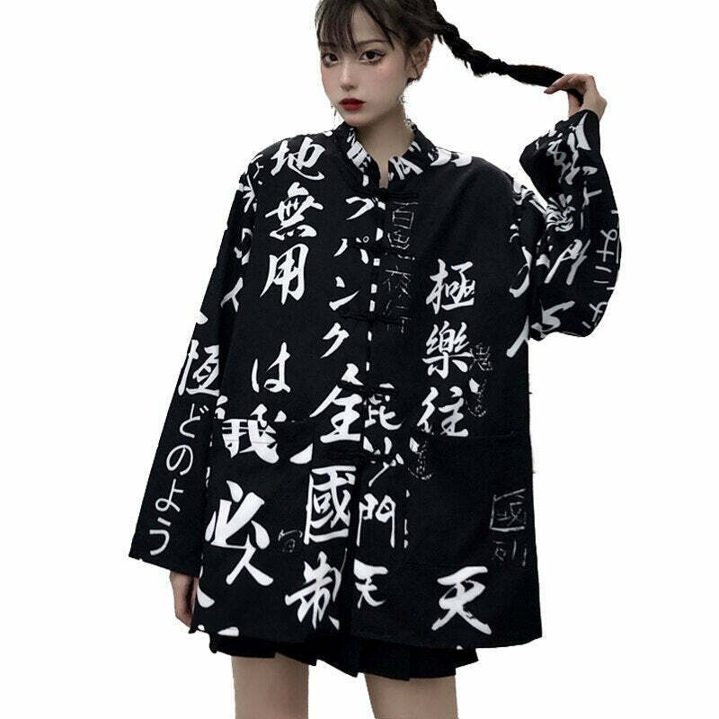 Y2K Grunge Kimono Style Shirt - Retro 90s Fashion, Summer Outfits, and Party Looks