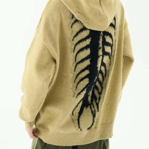 Y2K Grunge Knit Hoodie - Retro 90s Fashion, Summer Y2K Outfits, Pastel Goth Style