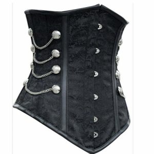 Y2K Grunge Lace Corset with Chains - Retro 90s Fashion, Gothic Y2K, Summer Party Outfit