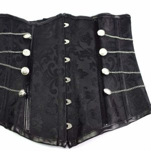 Y2K Grunge Lace Corset with Chains - Retro 90s Fashion, Gothic Y2K, Summer Party Outfit