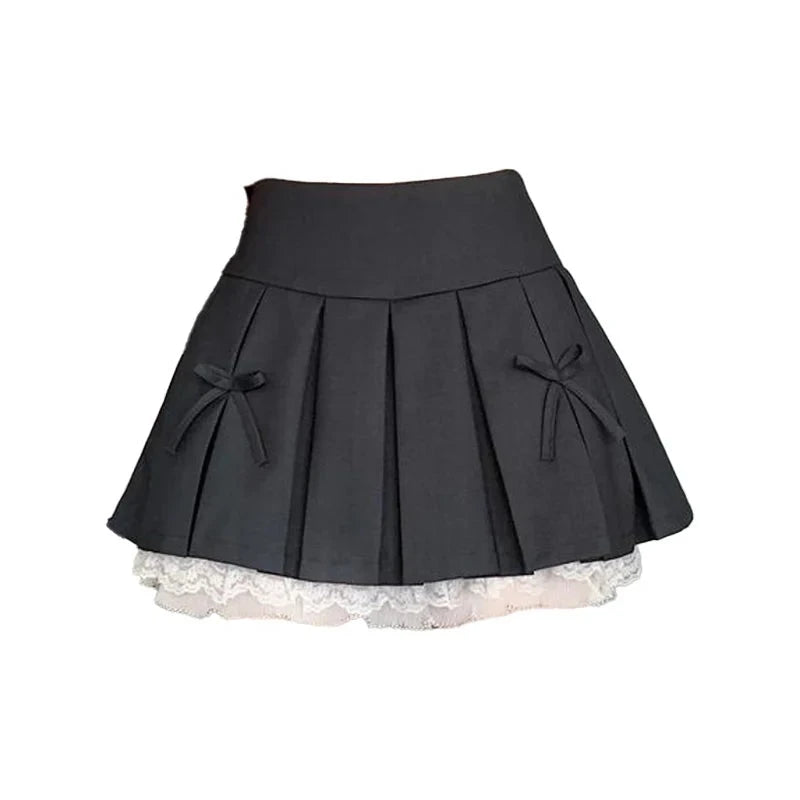 Y2K Grunge Lace Mini Skirt - Retro 90s Fashion, Summer Y2K Outfits, Gothic Y