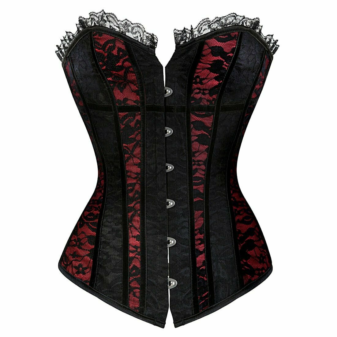 Y2K Grunge Lace Overbust Corset - Retro 90s Fashion, Gothic Y2K, Summer Party