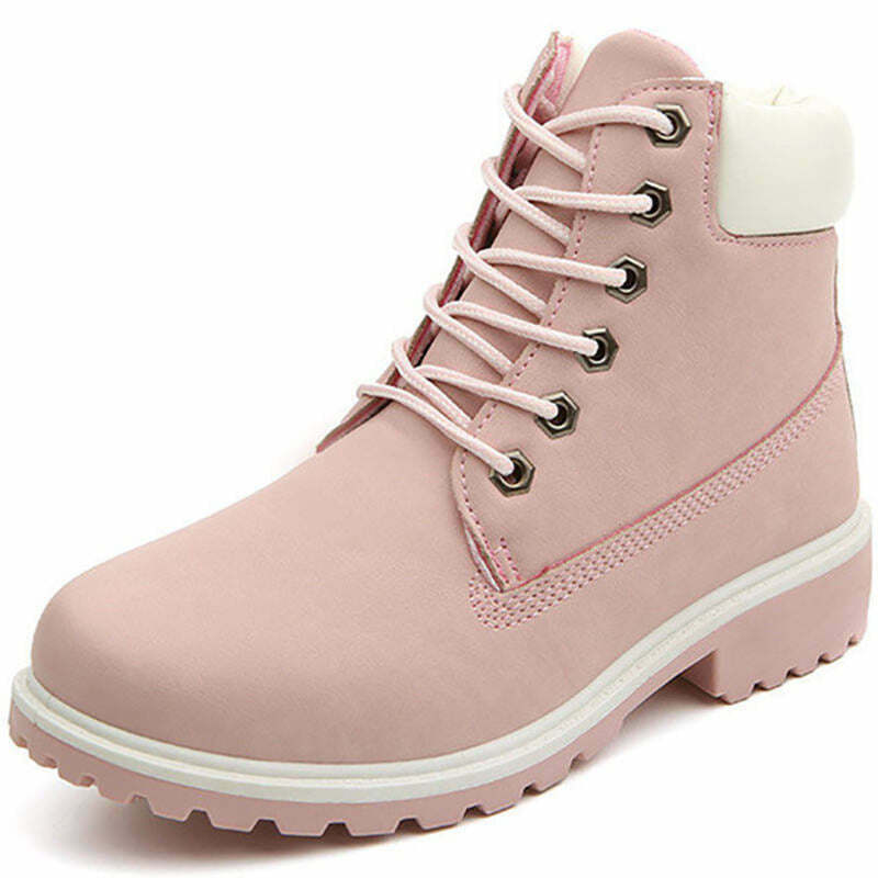 Y2K Grunge Lace Up Pink Flat Boots - Retro 90s Fashion, Summer Y2K Outfits, Past