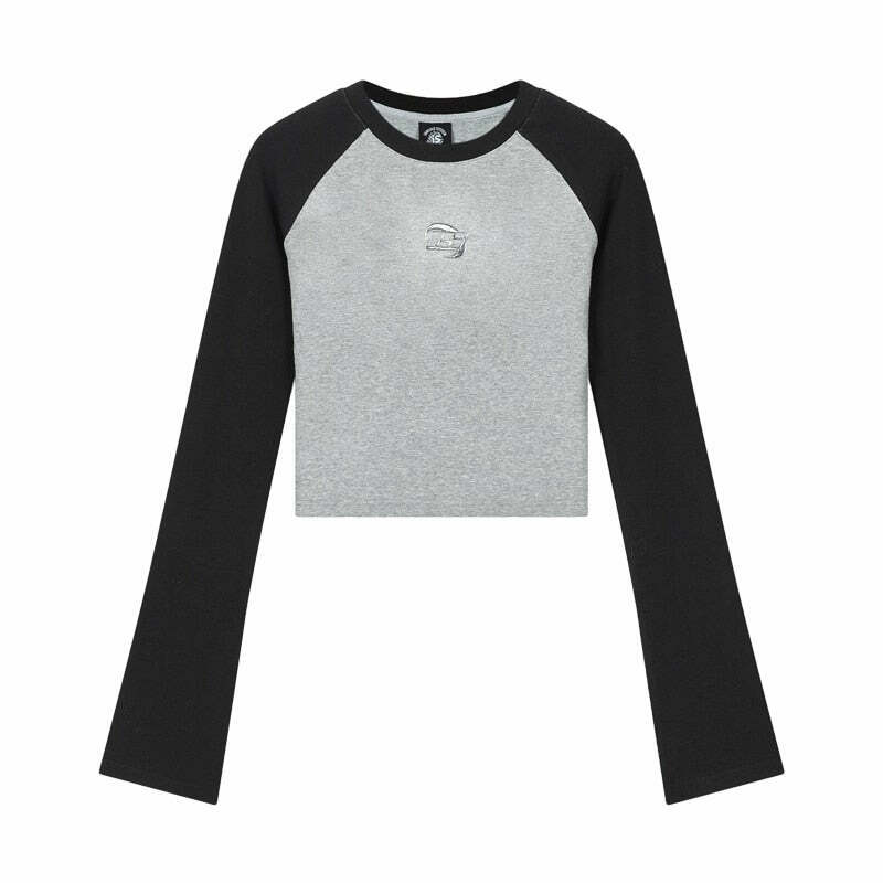 Y2K Grunge Long Sleeve Crop Top - Retro 90s Fashion, Summer Outfits, and Party Looks