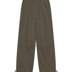 Y2K Grunge Low Waist Baggy Cargo Pants - 90s Retro Summer Outfit for Women