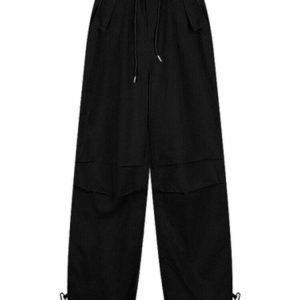 Y2K Grunge Low Waist Baggy Cargo Pants - 90s Retro Summer Outfit for Women