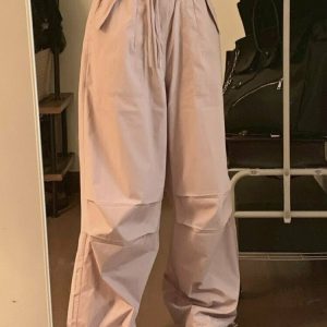 Y2K Grunge Low Waist Baggy Cargo Pants - 90s Retro Summer Outfit for Women