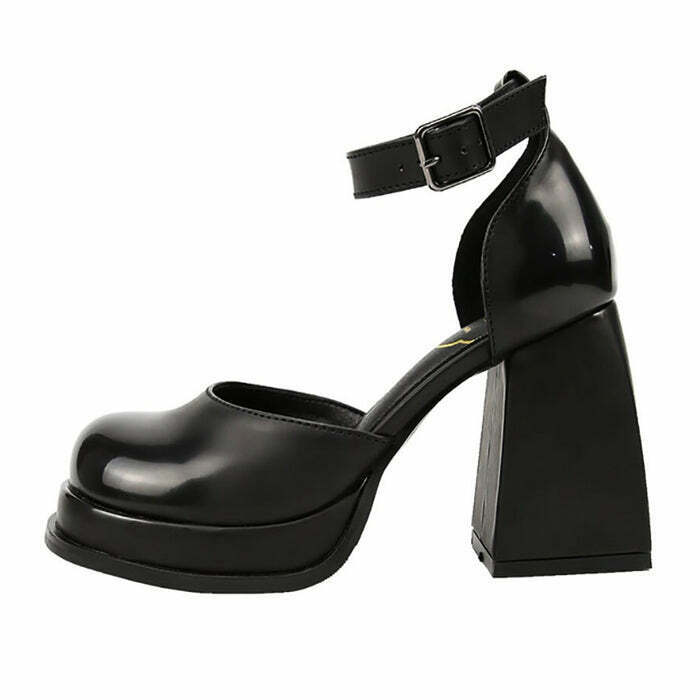 Y2K Grunge Mary Jane Platform Heels - Retro 90s Fashion, Gothic Y2K, Summer Party Out