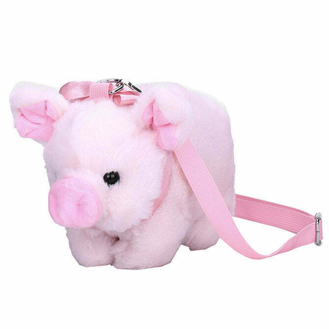 Y2K Grunge Mini Pig Shoulder Bag - Retro 90s Fashion, Y2K Summer & Party Outfits