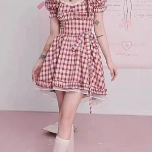 Y2K Grunge Mori Girl Bow Dress - 90s Retro Summer Outfit, Pastel Goth, Y2K Party