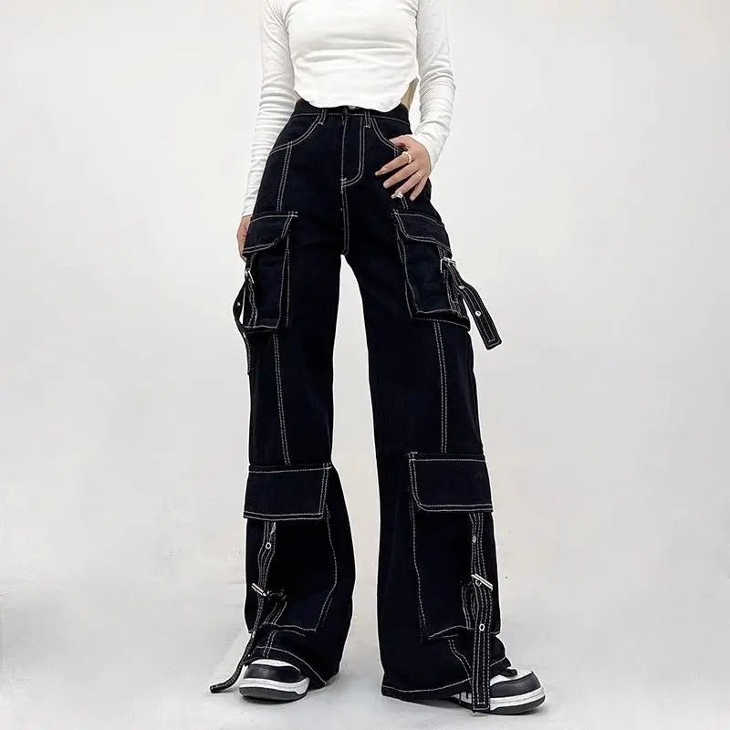 Y2K Grunge Multi-Pocket Pants - Retro 90s Fashion, Summer Outfits, and Clubwear