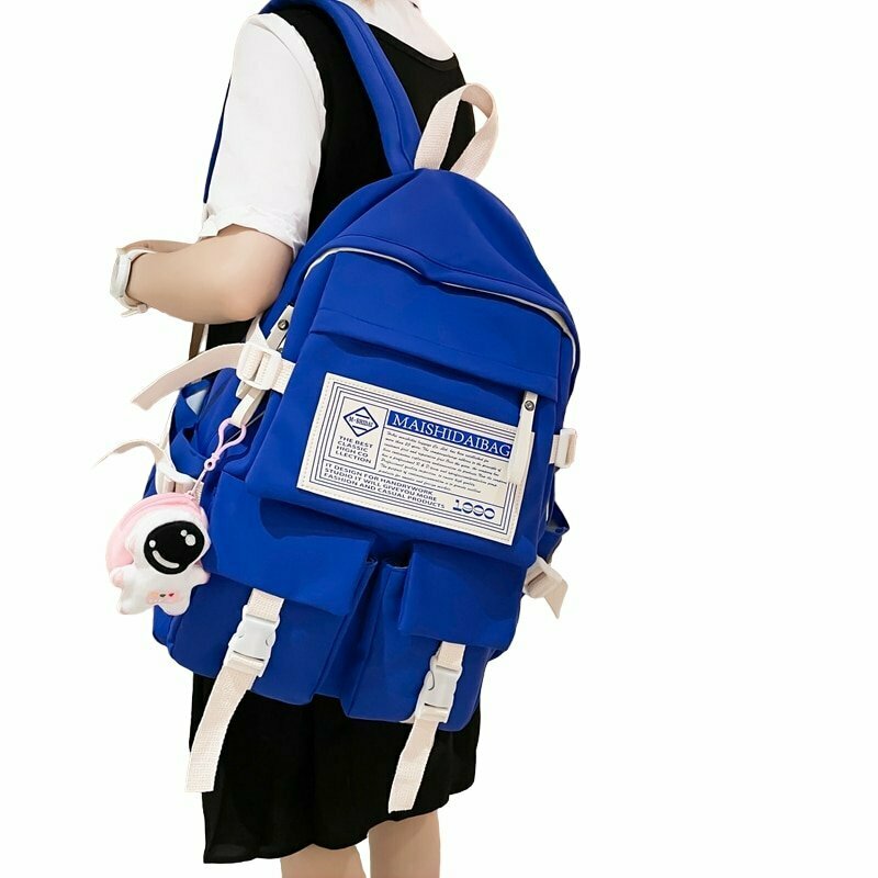 Y2K Grunge Multipocket Nylon Backpack - Retro 90s Fashion, Pastel Goth, Y2K Club Out