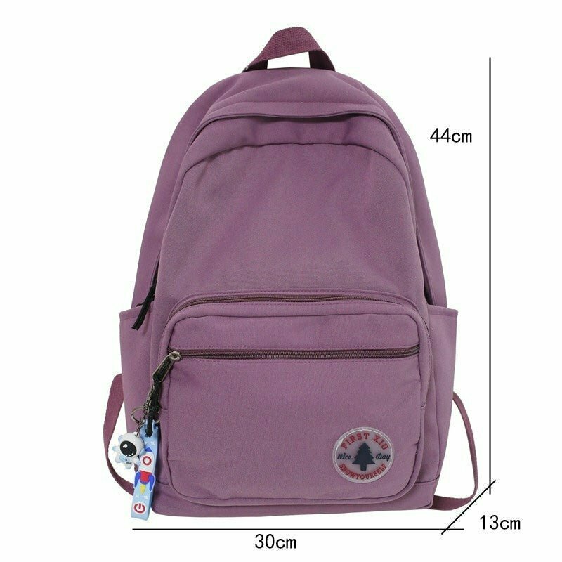 Y2K Grunge Nylon College Backpack - Retro 90s Fashion, Summer Y2K Outfits, Pastel Goth