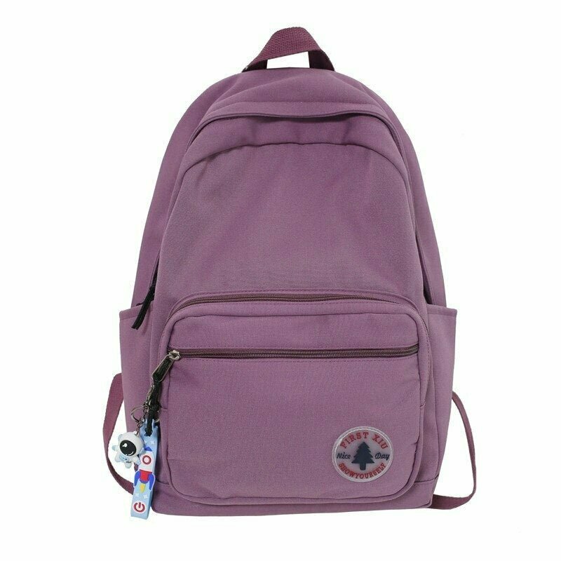 Y2K Grunge Nylon College Backpack - Retro 90s Fashion, Summer Y2K Outfits, Pastel Goth