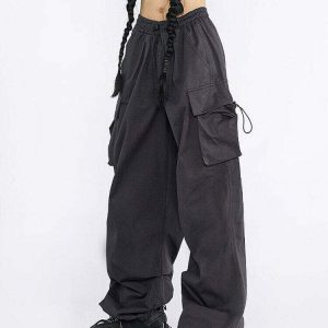 Y2K Grunge Oversize Cargo Pants - Retro 90s Fashion, Summer Y2K Outfits, Hip Hop