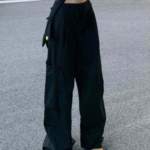 Y2K Grunge Oversize Loose Streetwear Cargo Pants - 90s Retro Summer Fashion Outfit