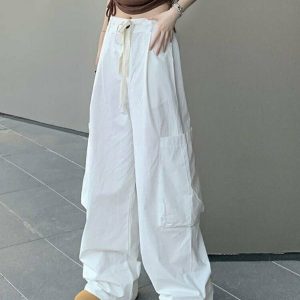 Y2K Grunge Oversize Loose Streetwear Cargo Pants - 90s Retro Summer Fashion Outfit