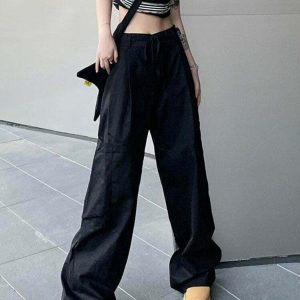 Y2K Grunge Oversize Loose Streetwear Cargo Pants - 90s Retro Summer Fashion Outfit