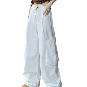 Y2K Grunge Oversize Loose Streetwear Cargo Pants - 90s Retro Summer Fashion Outfit