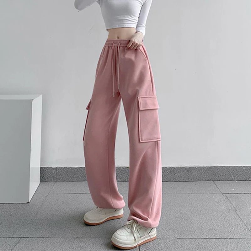 Y2K Grunge Oversized Cargo High Waist Women's Pants - 90s Retro Summer Fashion