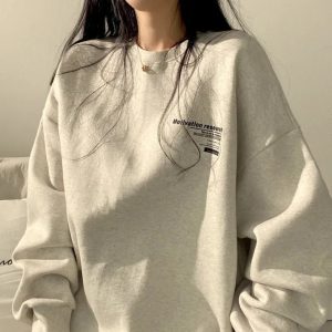 Y2K Grunge Oversized Letter Print Harajuku Hoodie - 90s Retro Summer Outfit for Women