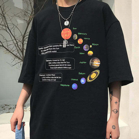 Y2K Grunge Oversized Tee - Retro 90s Fashion, Summer Y2K Outfits, Gothic Y2