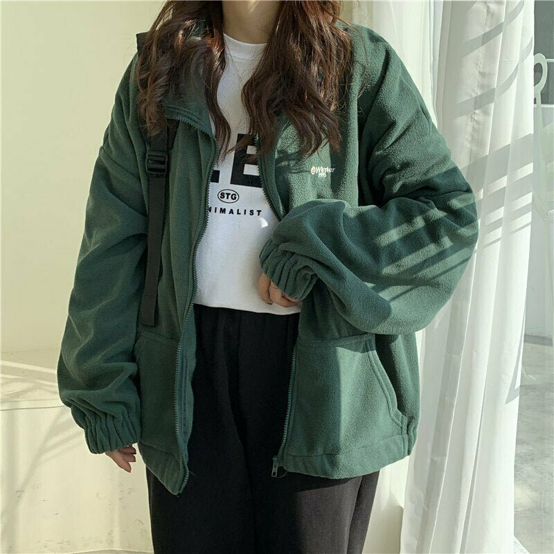 Y2K Grunge Padded Zip-Up Jacket - Retro 90s Fashion, Summer Outfits, and Clubwear