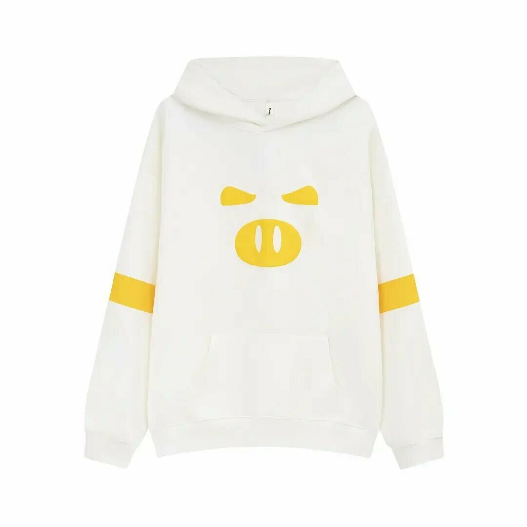 Y2K Grunge Piggy Couple Hoodie - Retro 90s Fashion, Summer Y2K Outfits, Pastel