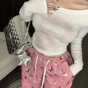 Y2K Grunge Pink Harajuku Cargo Pants - Retro 90s Summer Outfit, Pastel Goth Style