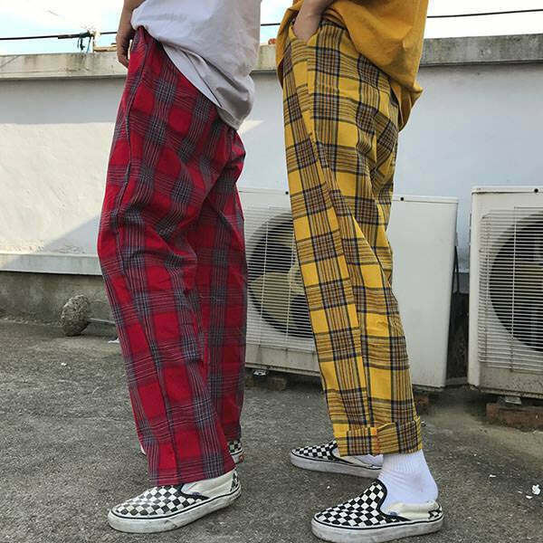 Y2K Grunge Plaid Check Pants - Retro 90s Fashion, Summer Outfits, and Hip Hop Style