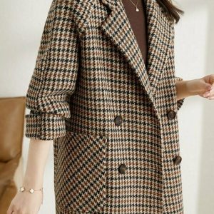 Y2K Grunge Plaid Coat - Retro 90s Fashion, Summer Outfits, and Party Looks