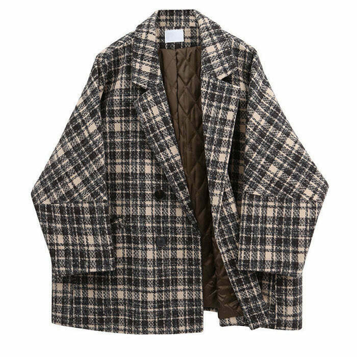 Y2K Grunge Plaid Jacket - 90s Retro Style, Summer Outfits, and Party Looks