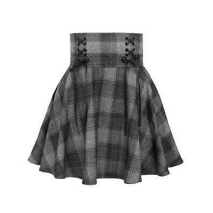 Y2K Grunge Plaid Mini Skirt - Retro 90s Summer Outfit, Pastel Goth, Baby Tees