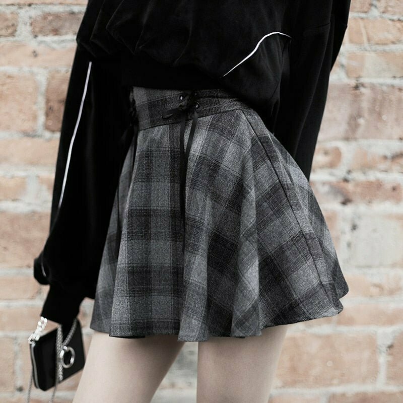 Y2K Grunge Plaid Mini Skirt - Retro 90s Summer Outfit, Pastel Goth, Baby Tees