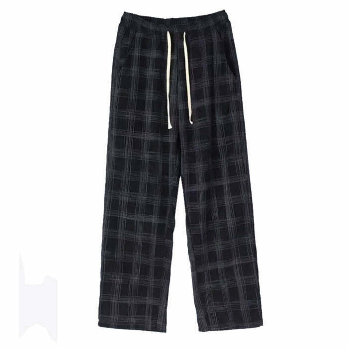 Y2K Grunge Plaid Pants in Navy - Retro 90s Summer Outfit, Y2K Club & Party Fashion