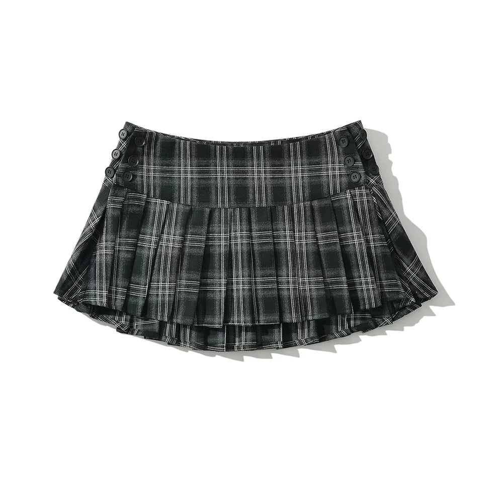 Y2K Grunge Plaid Pleated Mini Skirt - Retro 90s Fashion, Summer Outfits, and Club