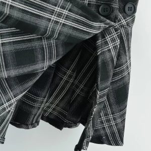 Y2K Grunge Plaid Pleated Mini Skirt - Retro 90s Fashion, Summer Outfits, and Club