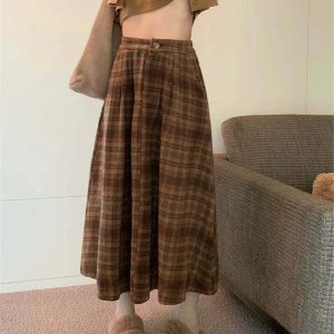 Y2K Grunge Plaid Pleated Skirt - Retro 90s Fashion, Summer Y2K Outfits,