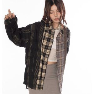 Y2K Grunge Plaid Shirt - 90s Fashion, Retro Style, Summer Y2K Outfits, Y