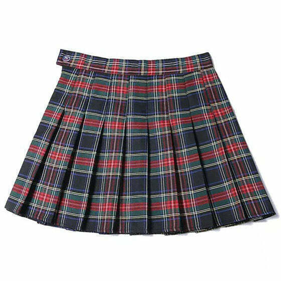 Y2K Grunge Plaid Skirt - Retro 90s Fashion, Y2K Summer Outfits, and Past