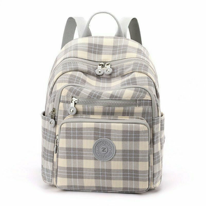 Y2K Grunge Plaid Women's School Backpack - 90s Retro Style, Y2K Summer & Party Outfits