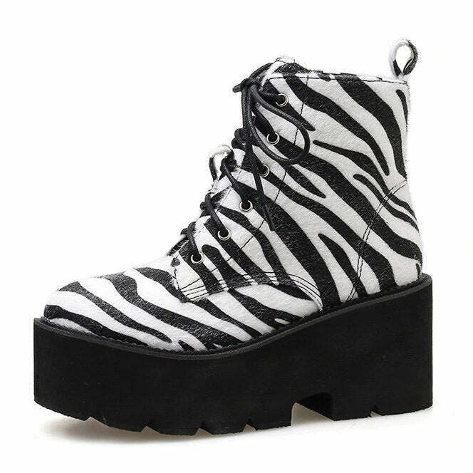 Y2K Grunge Platform Boots - Retro 90s Fashion, Gothic Y2K, Summer Party Outfits