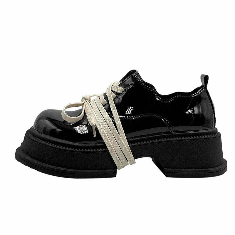 Y2K Grunge Platform Shoes - Retro 90s Fashion, Y2K Summer Outfits, Gothic Y2K