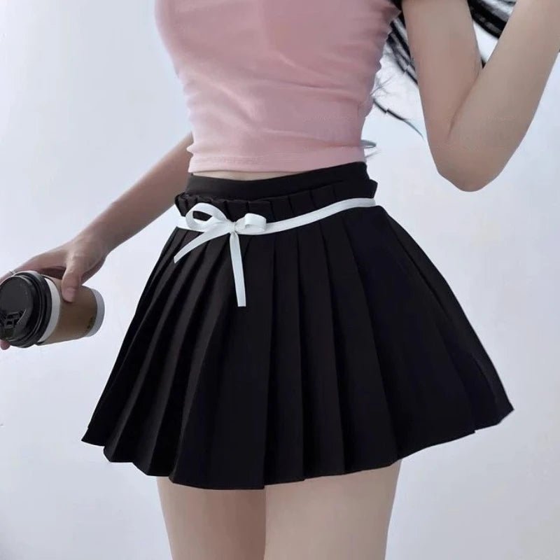 Y2K Grunge Pleated Mini Skirt - 90s Retro Summer Outfit, Gothic Pastel Goth Style