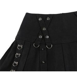 Y2K Grunge Pleated Mini Skirt - Retro 90s Fashion, Summer Y2K Outfits, Gothic