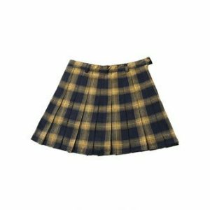 Y2K Grunge Pleated Skirt - 90s Retro Summer Outfit, Gothic Y2K, Pastel Goth