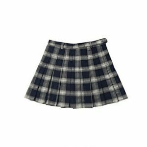 Y2K Grunge Pleated Skirt - 90s Retro Summer Outfit, Gothic Y2K, Pastel Goth