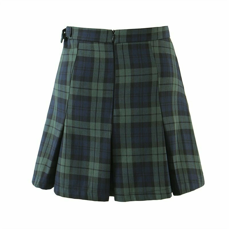 Y2K Grunge Preppy Plaid Mini Skirt - 90s Retro Summer Outfit, Gothic Y2K Fashion