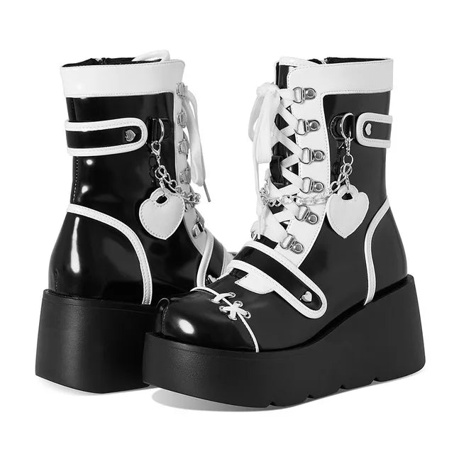 Y2K Grunge Punk Boots - Retro 90s Fashion, Gothic Y2K, Summer Y2K Outfits